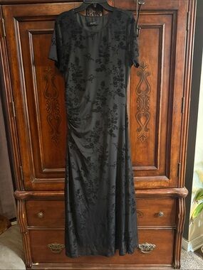 Women's Black Floral-Print Maxi Dress by  Zesica